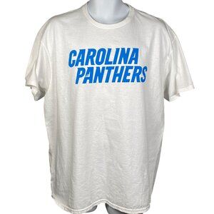 90s NFL Carolina Panthers T Shirt Mens Size XL Crewneck 100% Cotton White